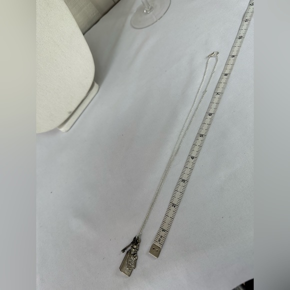 Dainty silvertone charm necklace - Picture 3 of 5